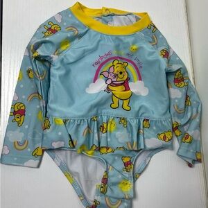Disney Baby Winnie the Pooh Rash Guard Swimsuit Set Rainbows 12M